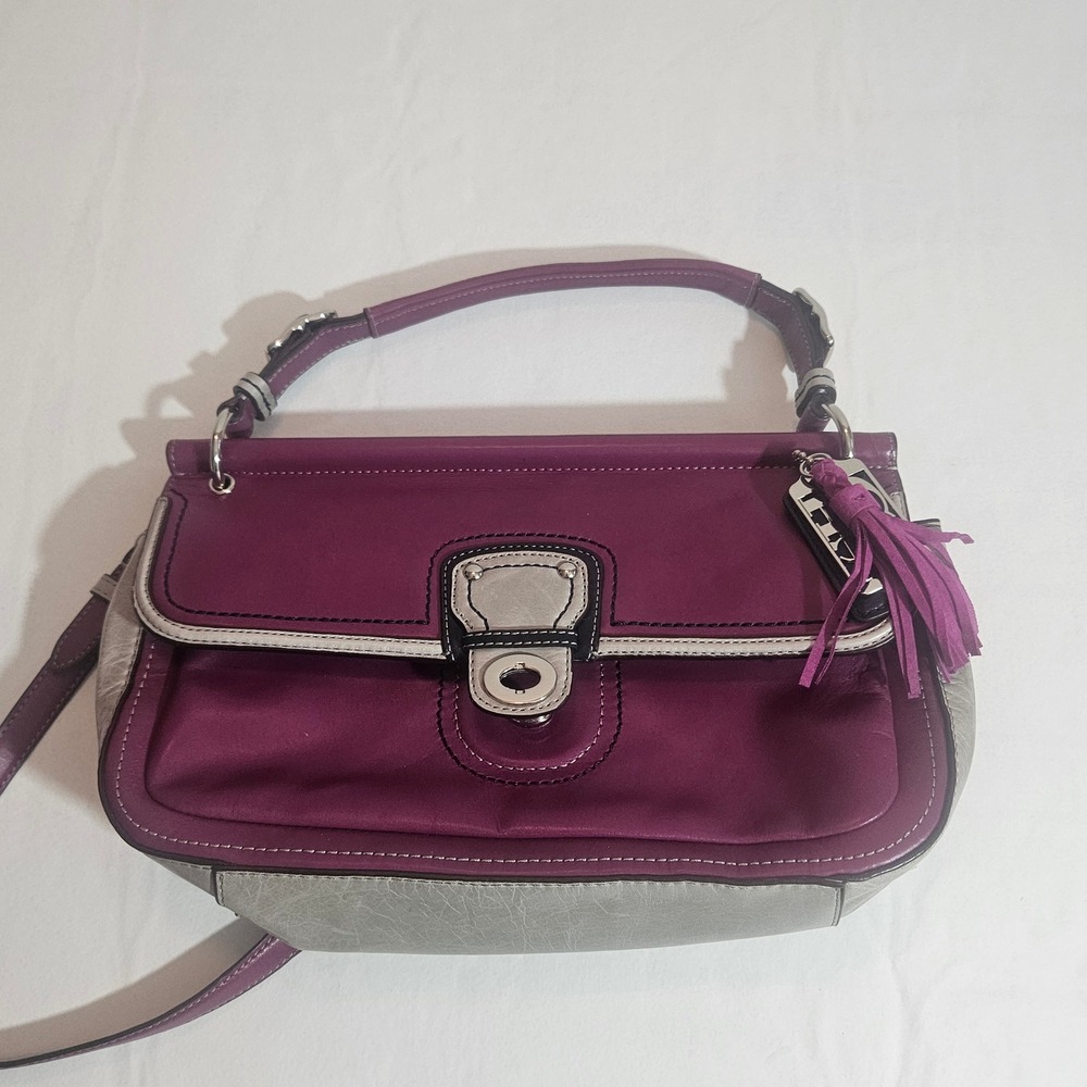 Coach Purple Legacy Colorblock City Willis Crossbody/Top Handle Bag - Picture 7 of 7